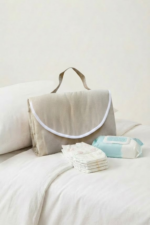 Mudador portátil lino beige crudo