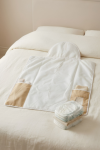Mudador portátil lino beige crudo - Imagen 5