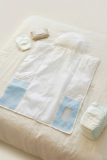 Mudador portátil lino azul bebé - Imagen 5