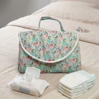 Mudador portátil Flores acuarela